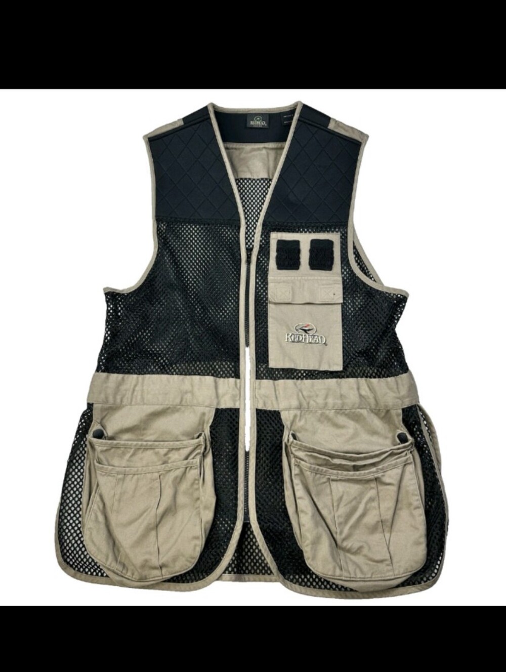 Mens Red Head Mesh Canvas Hunting Fishing Shooting Vest Sz M Sleeveless Outdoors